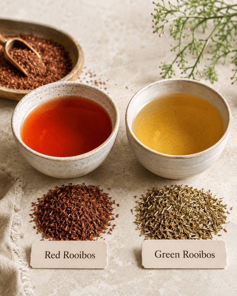 The 7 Best Rooibos Tea Brands: A Definitive Guide 2026 2 different types of rooibos tea including red and green rooibos in ceramic cups