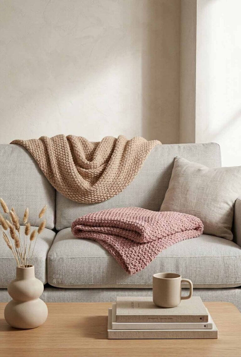 Sustainable Home Decor Brands: 15 Beautiful Eco-Friendly Brands to Know 8 Purl and Knit Stitch cotton blanket
