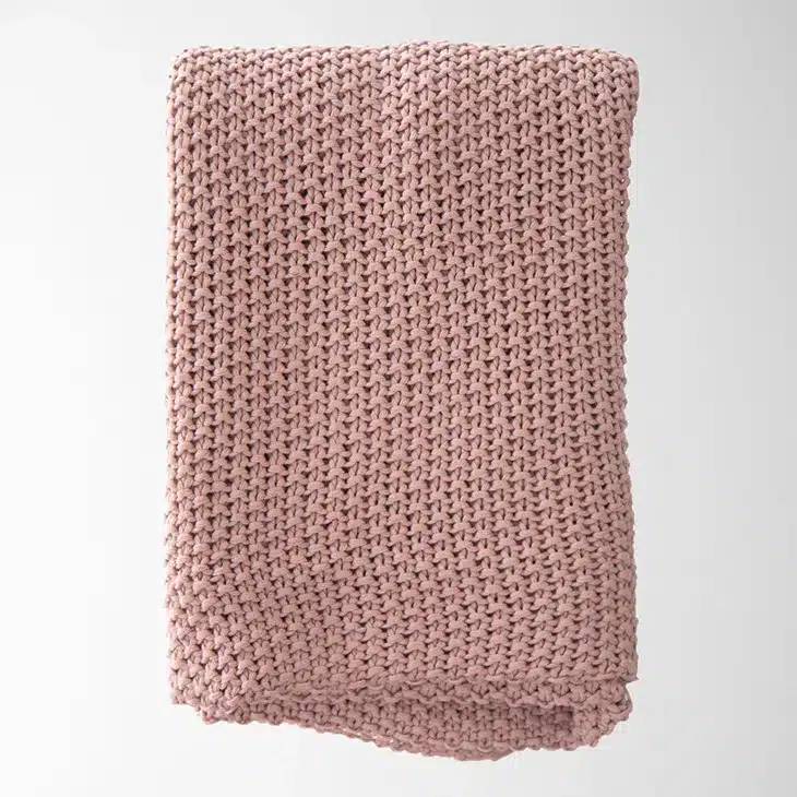 oversize cotton thow blanket rose chunky cotton blanket
