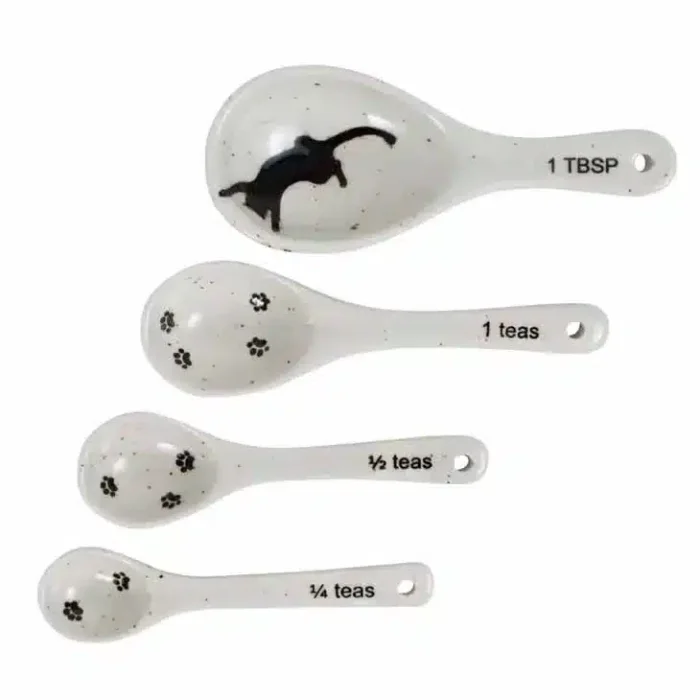 Handmade Ceramic Kitty Prints Measuring Spoons