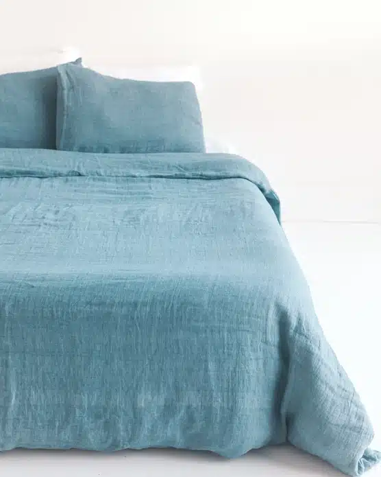 Luxury Linen Duvet Set 7 blue duvet cover
