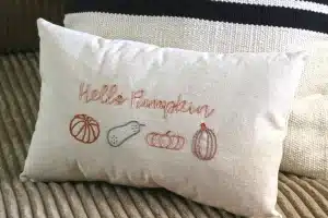 fall Embroidered Pillow