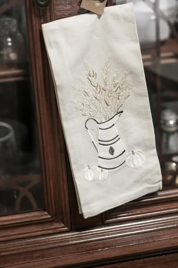 Cotton embroidered kitchen towel