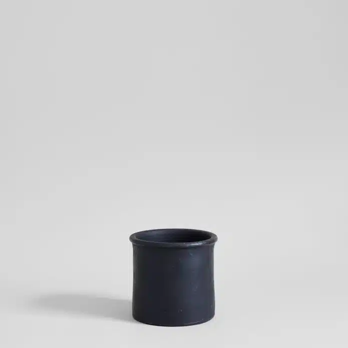 black terra cotta planter