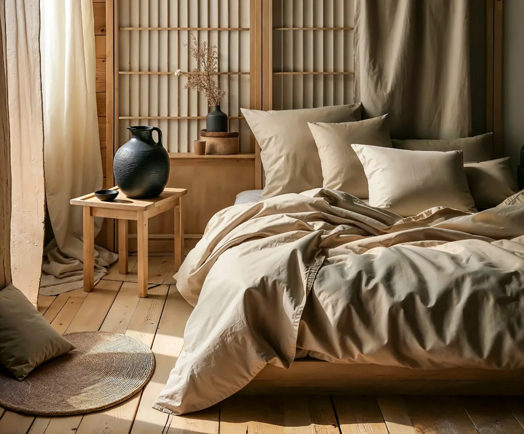 Japandi and Wabi Sabi: How to Spot the Subtle Distinctions 2 a bedroom decor in japandi style