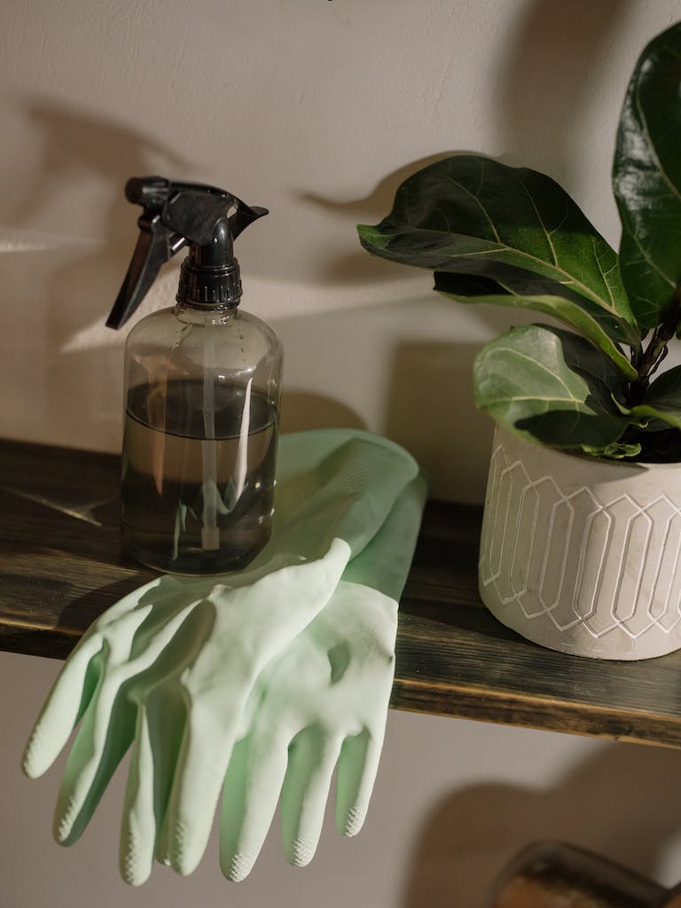 How to Keep Your Bathroom Clean and Mold-Free Without Harsh Chemicals. 2 Black and White Spray Bottle- Keep Your Bathroom Clean and Mold-Free