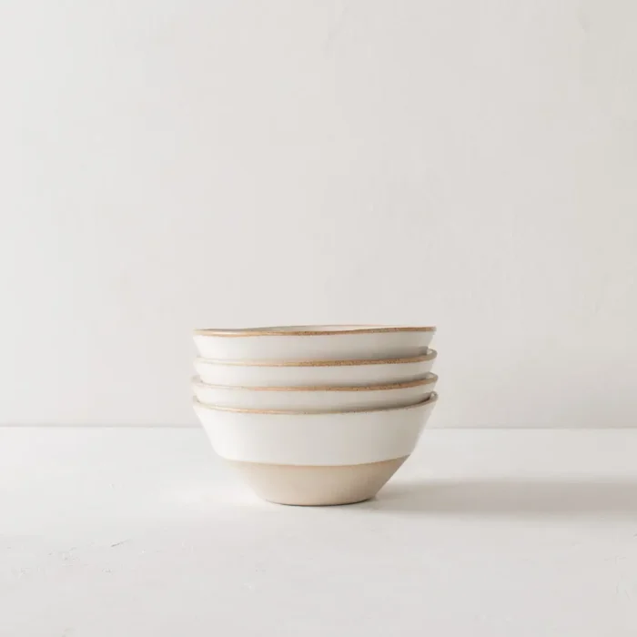 Minimal Stoneware Bowls Stacked