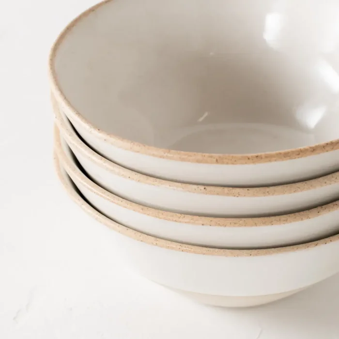 Stoneware bowls Close-Up of Stacked Stoneware Bowls