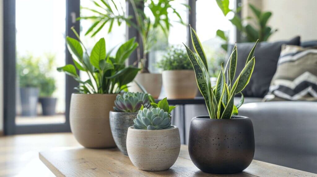 19 Sustainable and eco-friendly Home Decor Design Ideas for Your Home 3 Sustainable eco-friendly home decor design ideas showcased through potted plants in natural, textured planters, bringing a touch of nature and green living to the interior space.
