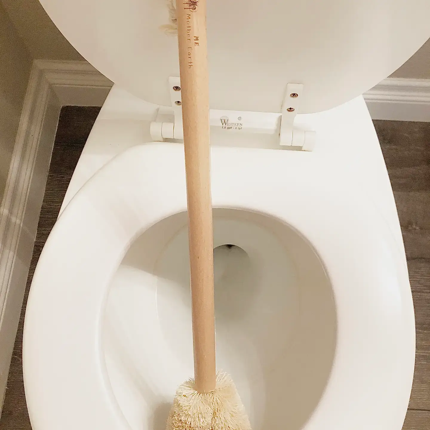 Natural Coconut Fiber Toilet Bowl Brush, Wood Handle Cleaning Brush for Bathroom Toilet 2 Coconut Toilet Brush