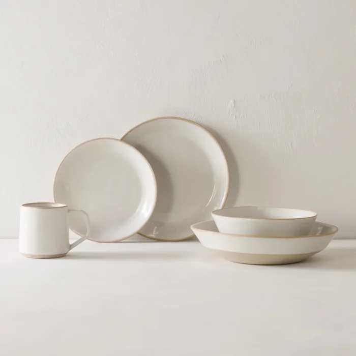 Handmade White Stoneware Dinnerware set Handmade White Stoneware Dinnerware set