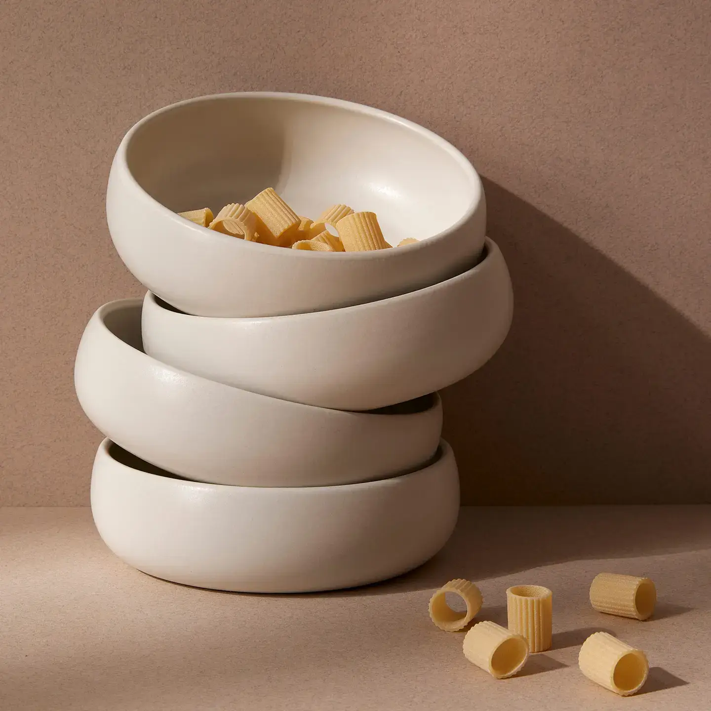 Stoneware Tapas Bowl Set of 4, Enameled Stoneware Bowls for Spanish Cuisine, Soup, Salad, Dessert, Lead-free 2 White ceramic Tapas Bowl Set
