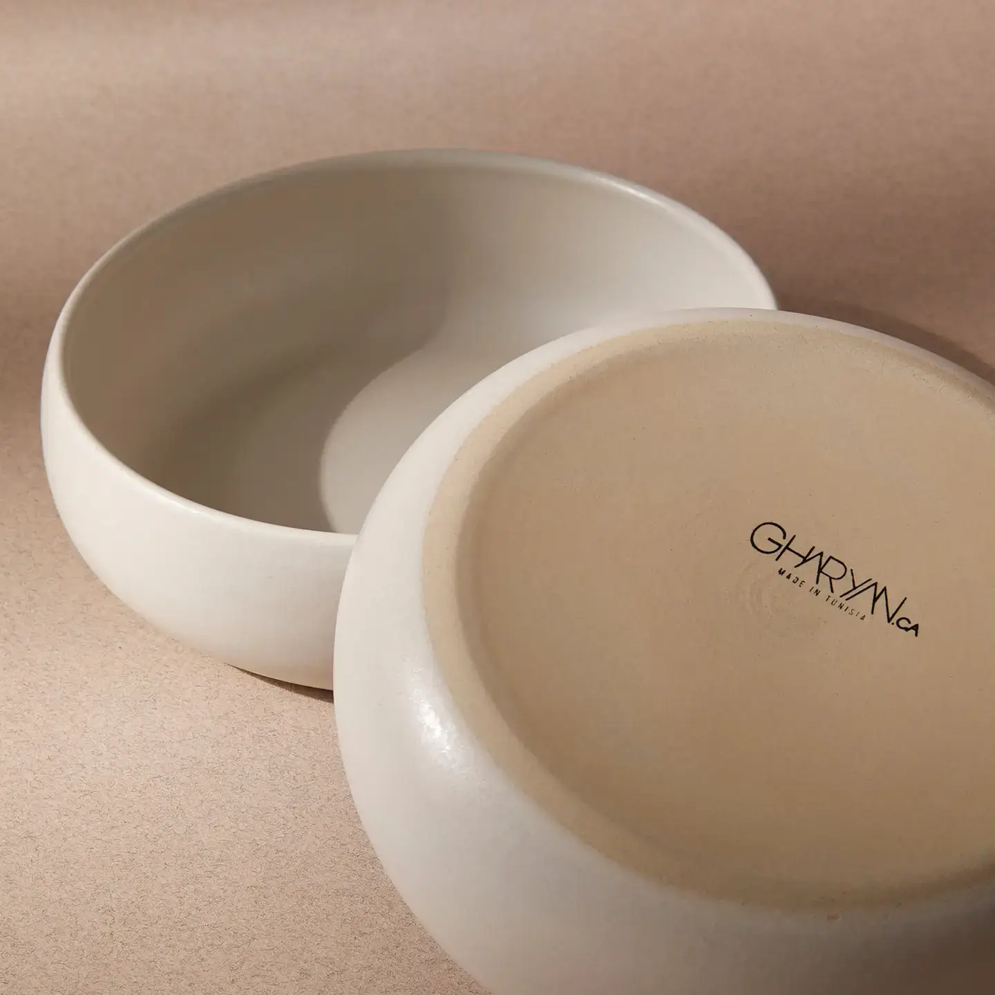 Stoneware Tapas Bowl Set of 4, Enameled Stoneware Bowls for Spanish Cuisine, Soup, Salad, Dessert, Lead-free 4 white Tapas Bowl Set