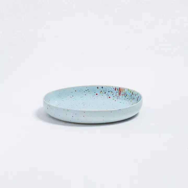 Handmade Ceramic Low Pasta Bowls (Set of 4), Egg Back Home 1 Blue ceramic Pasta Bowls