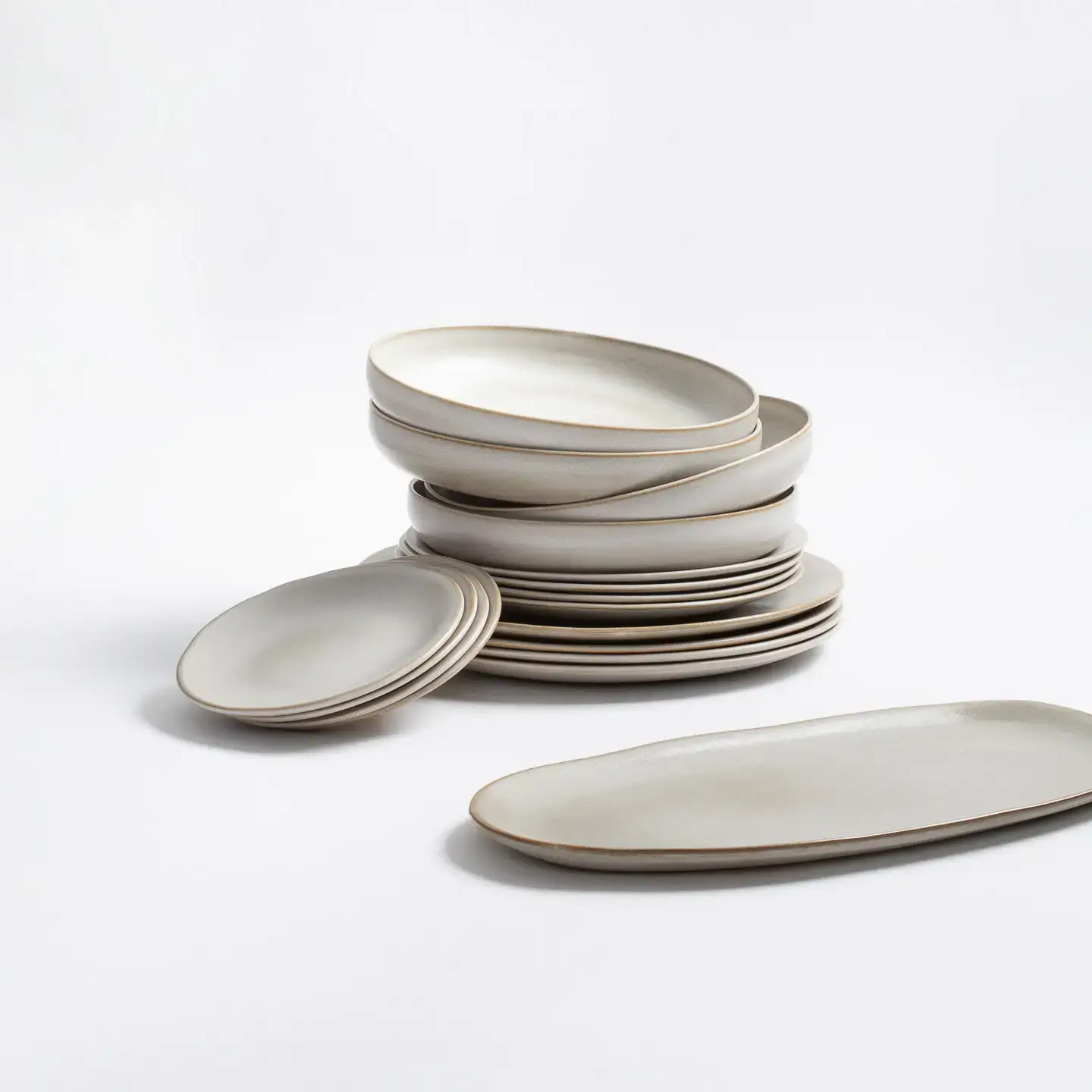 Stoneware Serving Platter, Terra Porcelanic, Egg Back Home 3 stoneware oval platter