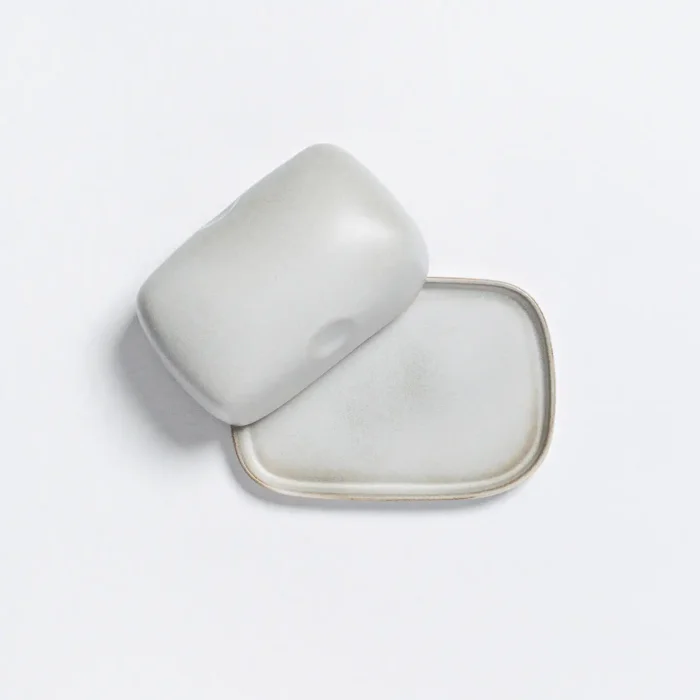 white Handmade Ceramic Butter Dish
